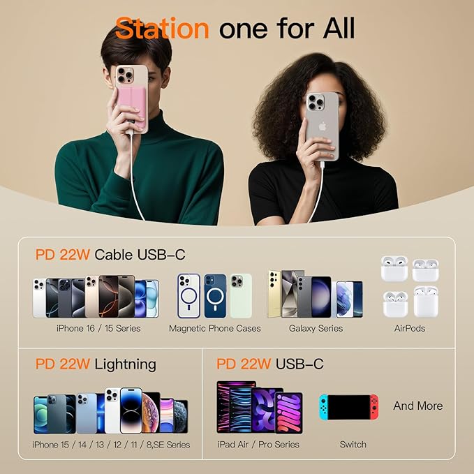 Magnetic Portable Charger, 16800mAh Wireless Power Bank, with 20W USB-C Fast Charging and LED Digital Display Magnetic Battery Pack, Compatible with iPhone 16/15/14/13/12 Full Series (2025)