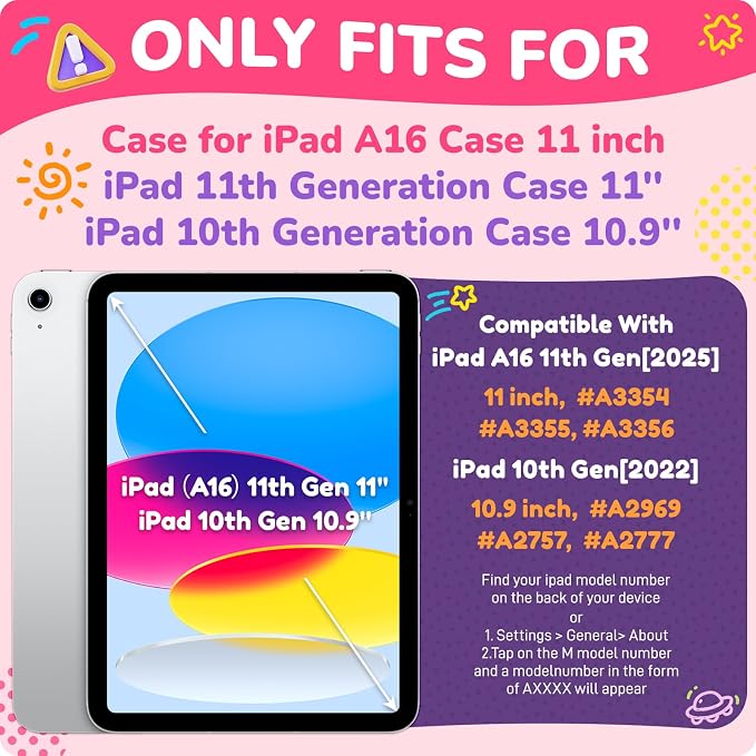 HXCASEAC Case for iPad 9th/8th/7th Generation Case Kids Boys Drop Proof | Built-in Screen Protector Pencil HolderStand Protective Silicone Shockproof Hard Rugged Black