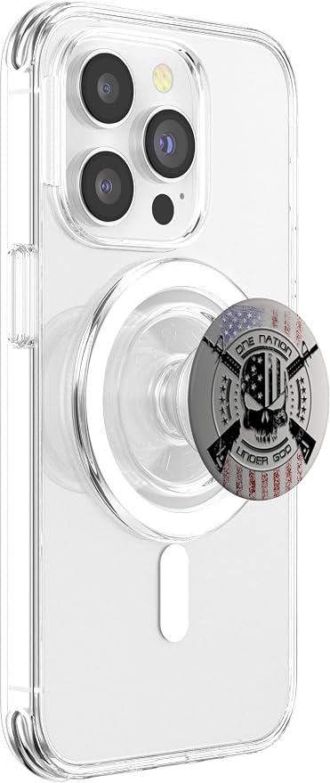 Patriotic USA Warrior One Nation Military Flag Skull PopSockets Swappable PopGrip