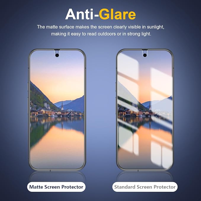 [2 Pack] Anti Glare Matte Privacy TPU Screen Protector for Google Pixel 10 (Not Glass) Fingerprint Sensor Compatible Full Adhesive Flexible Film Easy Installation