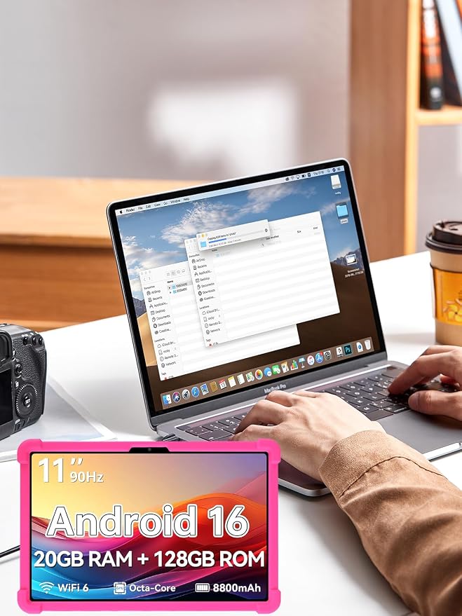 for Frameflow P11T Android 16 11-Inch TabletUYRUREL Skin-Friendly Soft Silicone Protective CaseFull Protection Against Drops and Scratcheswith Adjustable Viewing StandBlack.