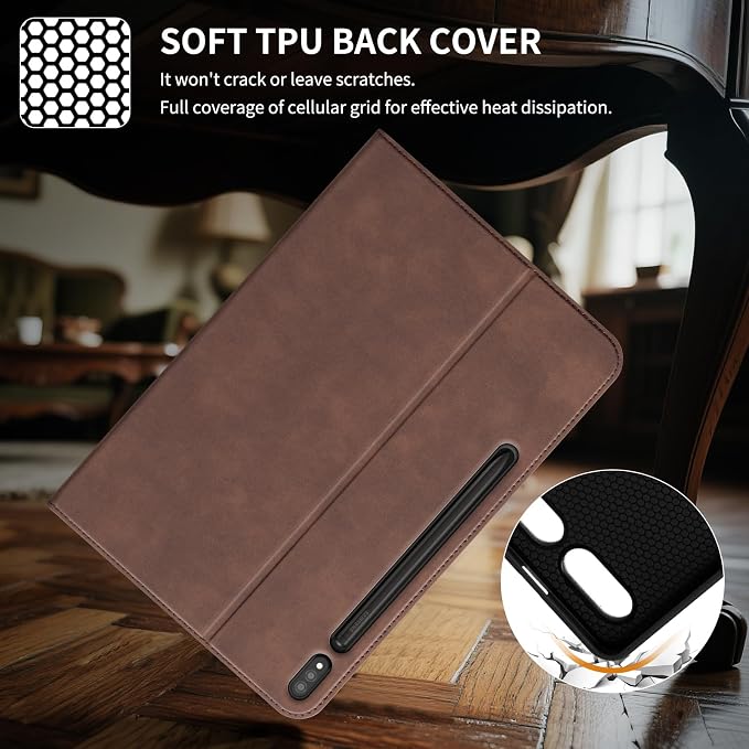 Case for Samsung Galaxy Tab S10 Lite/S10 FE/S9 FE/S9 10.9/11 | Microfiber Leather Protective Cover with S Pen HolderSmart Folio Auto Sleep/WakeAdjustable StandShockproofSlimBlack