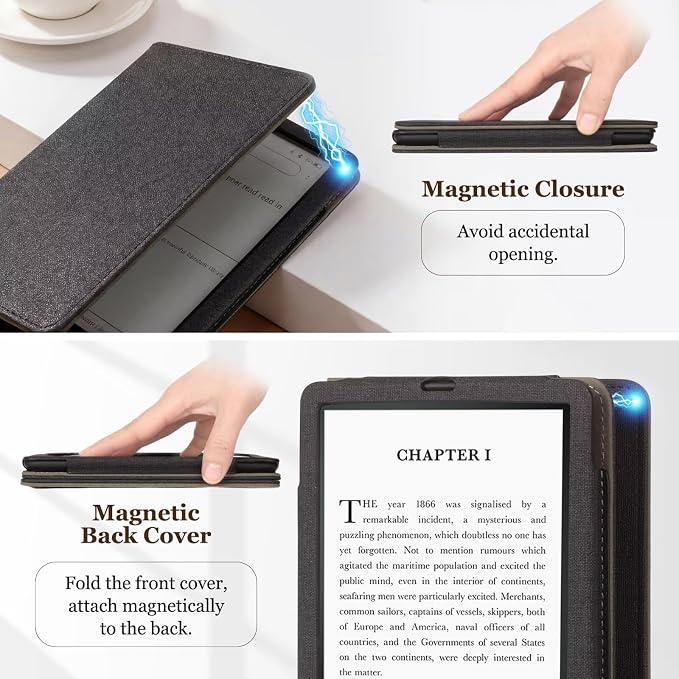 Fancity Case for Kindle Paperwhite 7/6.8 12th/11th Generation 2025 2024 | PU Leather Case with Auto Wake/Sleep Hand Strap for Kindle Paperwhite/Colorsoft Signature Edition 2021 Monet's Garden