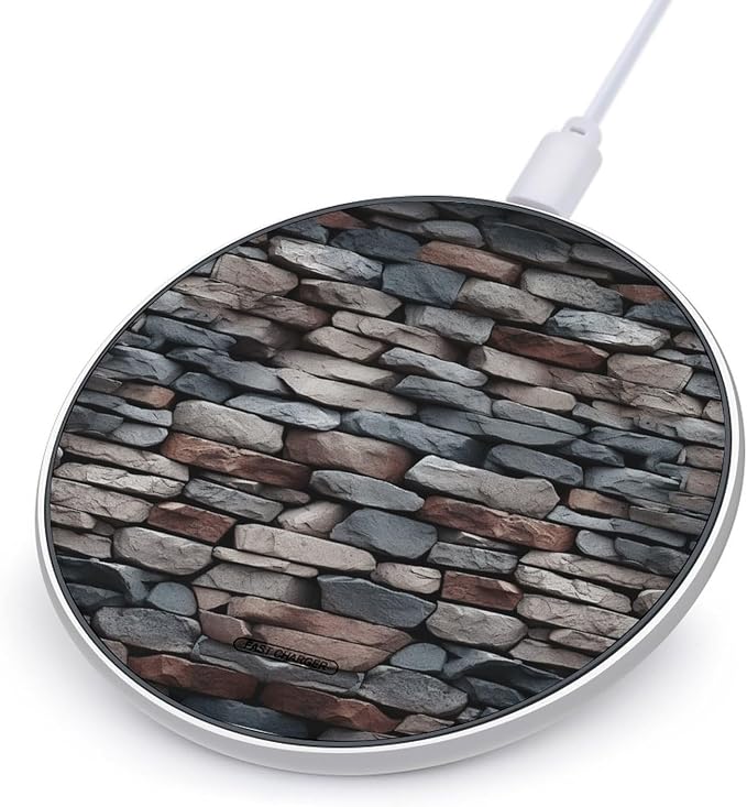 Stone Wireless Charger Portable 10W Fast Wireless Charging Pad Compatible with Phone Ultra-Thin Charging Station Lightweight Charger Mat for Travel Home Office Desk