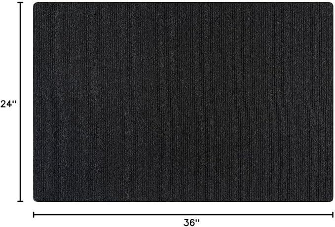 Non Slip Dark Gray Solid Rubber Back Thing Door Mat for Entryway 2x3 for Kitchen, Rug for Bathroom, Stain Resistant Easy Cleaning Non Shedding Carpet Dark Gray 2 x 3
