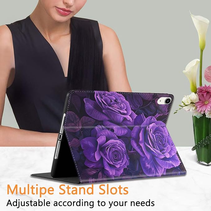 for iPad 10th-Gen 10.9-inch 2022 Case Adjustable Stand Shockproof Protective Cover with Automatic Wake-up/Sleep Function Suitable for iPad 10th Gen 2022 Case Art Dragonfly