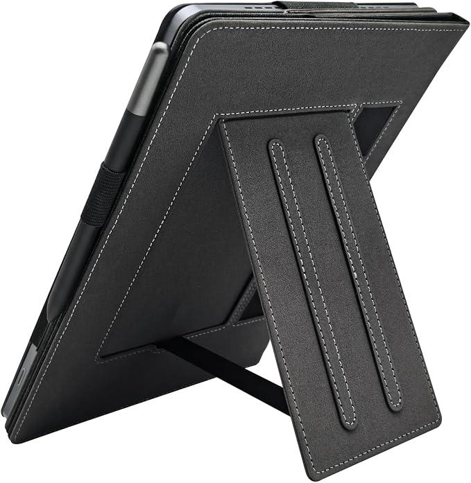 Hand Strap Case for 11.5 TCL NxtPaper 11 Plus (9469X) Tablet PU Leather Bidirectional Multi-Angle Stand Cover with Auto Sleep &amp Wake/Elastic Pen Holder (Black)