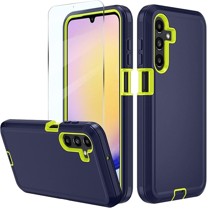 for Samsung Galaxy A17 5G caseA16 5G Heavy Duty casewith A Tempered Glass Screen Protector [Military Grade Protective ] [Shockproof] [Dropproof] [Dust-Proof]for Galaxy A17 / A16(Black)