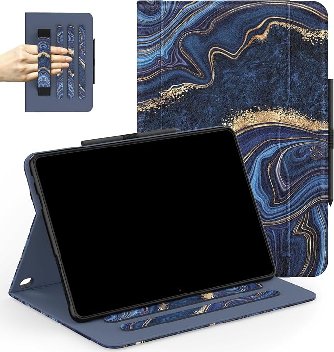 ZoneFoker for 10 Tablet Case (13th/11th Generation 2023/2021 Released) PU Leather Folio Cover with Multi-Angle Stand/Pen Holder Auto Wake/Sleep for 10/10 Plus Black+Black