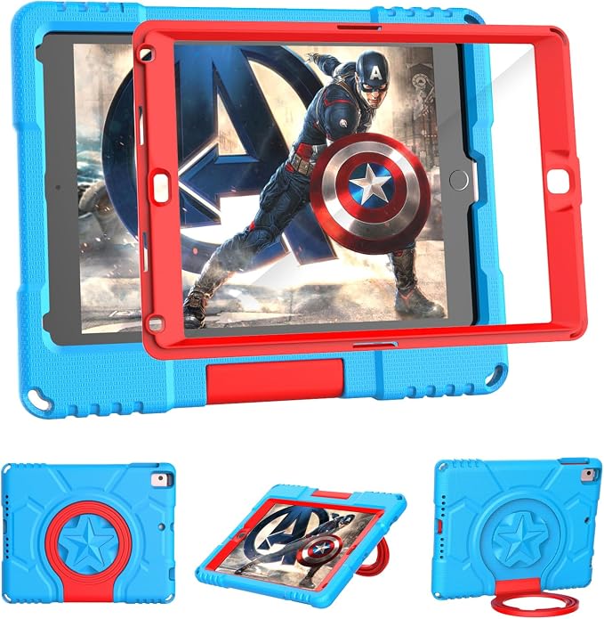 Kids Case for iPad 5th/6th Generation 9.7-inch 2017/2018 Release Lainergie iPad Air 2 Case with Screen Protector iPad Pro 9.7 Protective Cover Case Lightweight Shockproof with Handle Stand Black