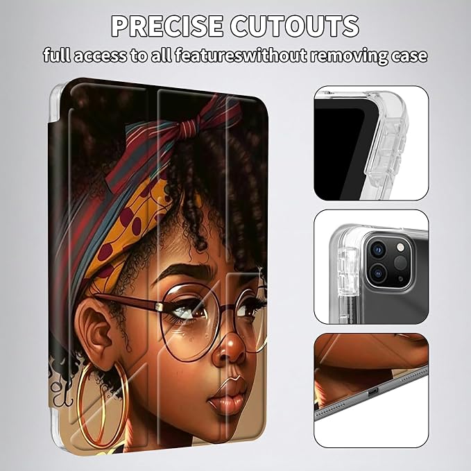 for iPad 10.2 &amp 10.5/iPad 9th/8th/7th Generation 10.2 2021 2020 2019 Case Mutil Angles Folding Y-Shaped Stand Cover with Pencil Holder Auto Wake/SleepAmerican Flag and Cow