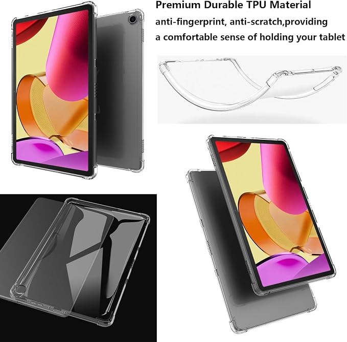 Clear Case for All-New Amazon Kindle Fire Max 11 Tablet (13th Generation 2023 Release) 11 Slim Lightweight Shell Transparent Soft TPU Back Shockproof Crystal Reinforced Corner Cover Clear
