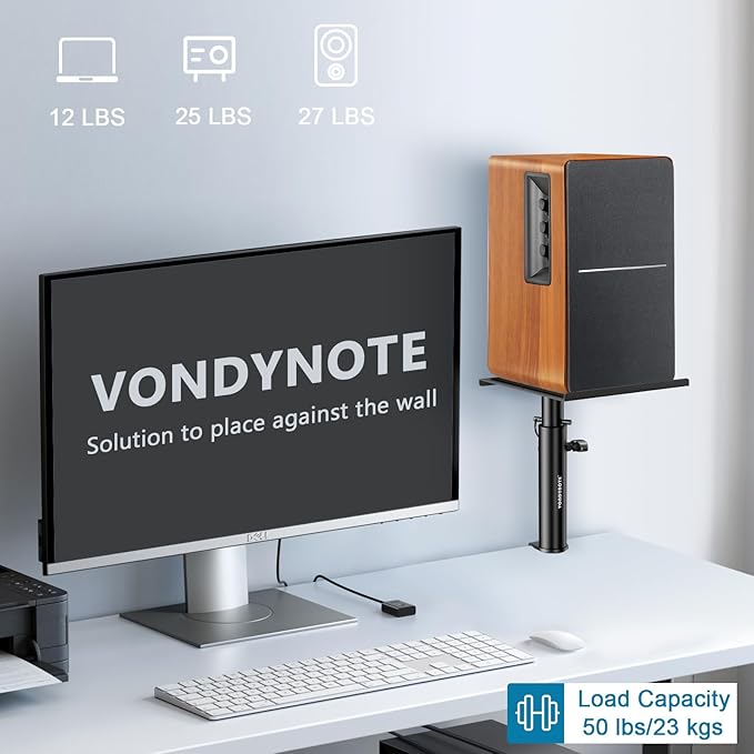 Set of 2 Studio Monitor Stands Desktop Clamp Speaker Stands Against The Wall