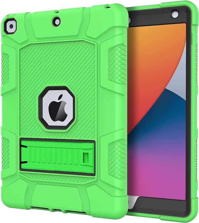 Azzsy Case for iPad 9th Generation/iPad 8th Generation/iPad 7th Generation (10.2 Inch 2021/2020/2019 Model) Heavy Duty Shockproof Rugged Protective Case for iPad 10.2 inch Alpine Green