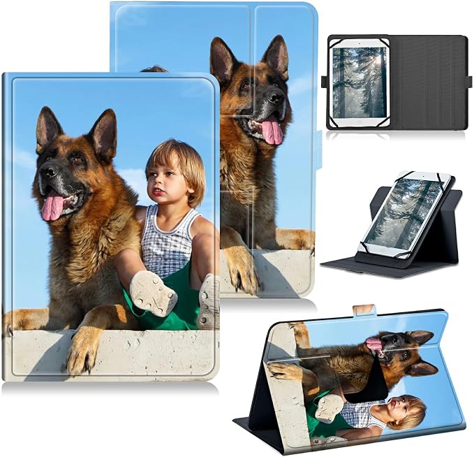 for Walmart Onn 10.1 2024 Onn 10.1 Gen 4 Universal Tablet Case 360 Degree Rotating Kickstand Protective Stand Case with Multiple Viewing PU Leather Shell Case Black Book Cat