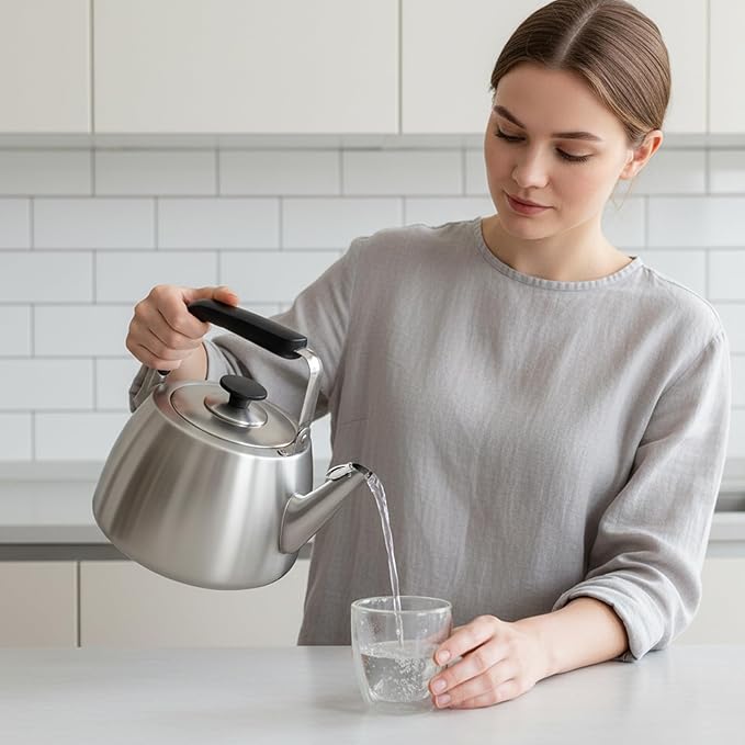 SADOMAIN Whistling Tea Kettle, 2.3QT Teapot for Stovetop Incl. Induction