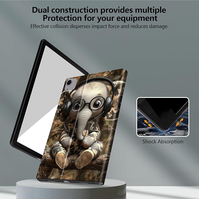 for iPad Air 13 Inch Case (M3/M2-2025/2024 Release) Slim iPad 13 Protective Case with Stand Hard Back Shell for iPad Air 13 Auto Wake/Sleep 1776 American Flag with Bullets