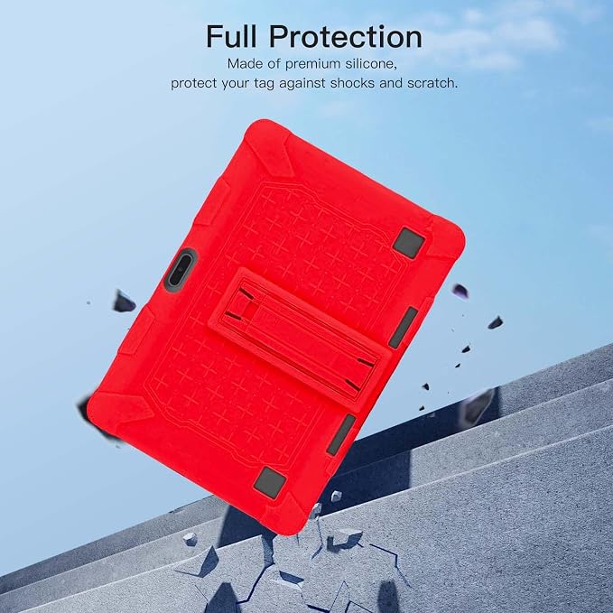 Case for ZZB ZB10 / JUNYANG Tablet 10.1 inchSoft Silicone Protector CoverKids FriendlyAdjustable Stand Tablet Cover4 Corners Thicken ShockproofBlack