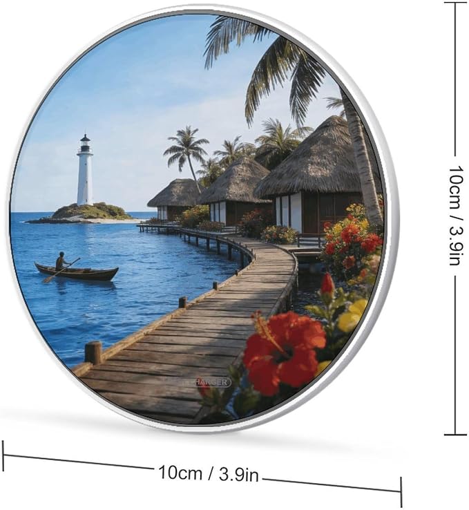 Coconut Breeze Water Residence Wireless Charger Portable 10W Fast Wireless Charging Pad Compatible with Phone Ultra-Thin Charging Station Lightweight Charger Mat for Travel Home Office Desk