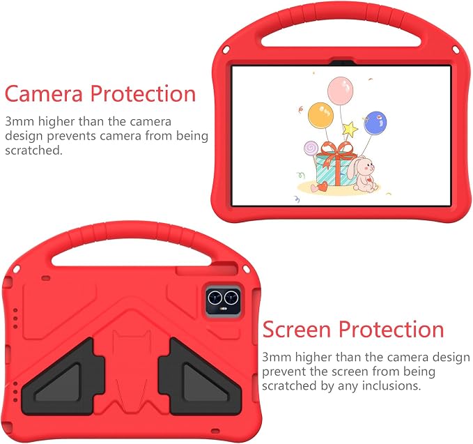 for Revvl Tab 2 Case 2025 Kids EVA Cover with Strap Handle Stand for Tmobile Revvl Tab 2 Case 10.1'' Black