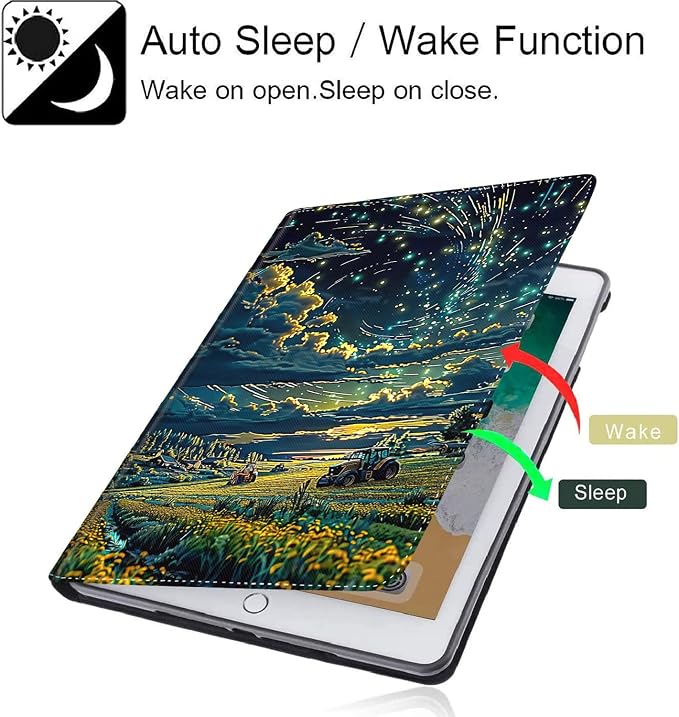 Case for New iPad (A16) 11th Generation 11 Inch 2025for iPad 10th Generation 2022 10.9 Inch Multi-Angle Stand Smart Cover Shockproof with Auto Wake/Sleep ，Starry Sky