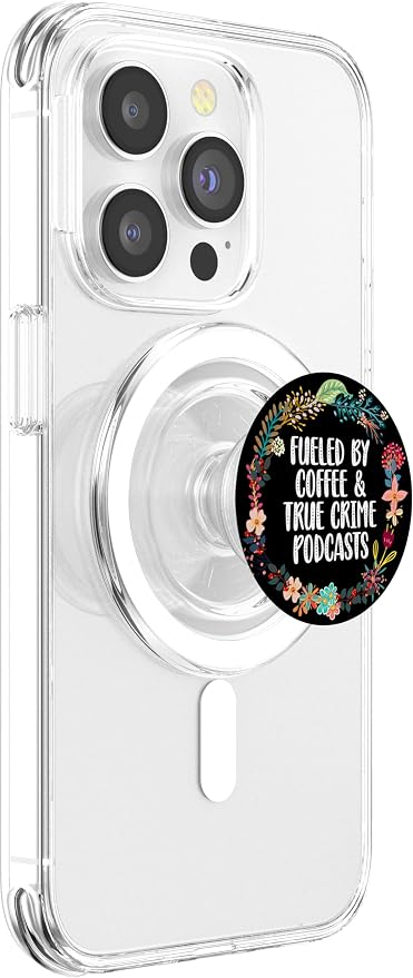 Fueled By Coffee And True Crime Podcasts Lovers PopSockets Adhesive PopGrip