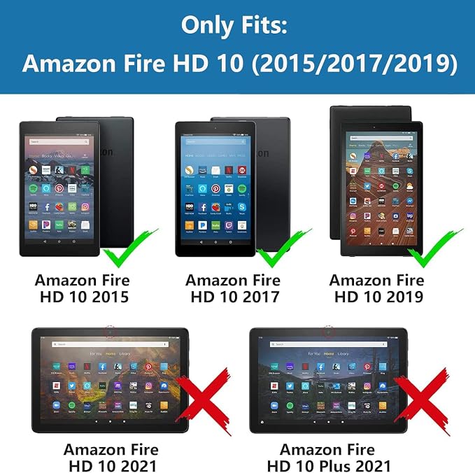 Case for Amazon Kindle Fire HD 10 Tablet 10.1 (9th/7th Generation 2019/2017 Release) Slim Folding Stand Folio Cover with Card Slot &amp Auto Wake/Sleep - African American Girl