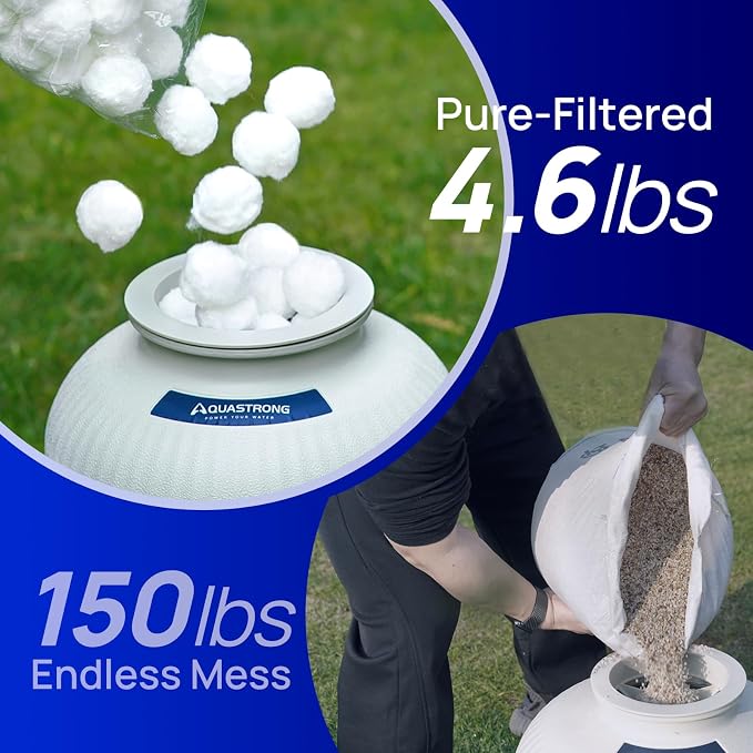 AQUASTRONG Pool Filter Balls for Sand Filters, 4.6 lbs Reusable Pool Sand