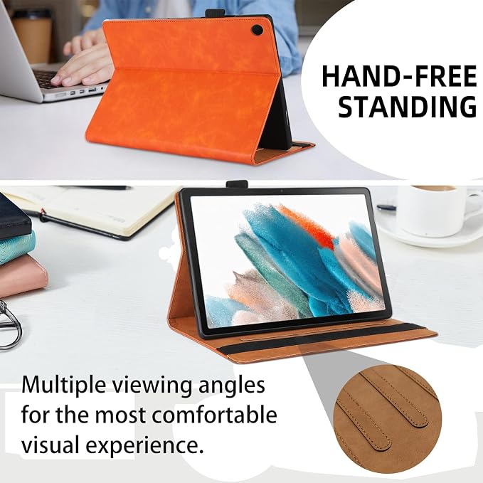 Case for Samsung Galaxy Tab A11 Plus 11 Inch 2025 Released (Model: SM-X310/SM-X315/SM-X236) Bussiness PU Leather Cover Flip Stand with Elastic Band &amp Card Holder-Brown