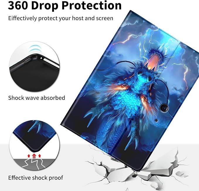 Case for Microsoft Surface Go 4/3/2/1 (2023/2021/2020/2018)-Slim PU Leather Lightweight Adjustable Stand Smart CoverAmerican Flag