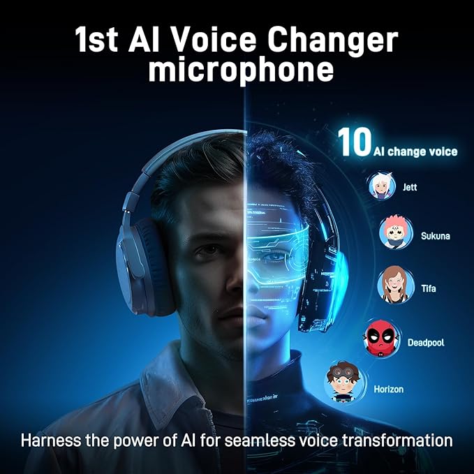MAONO Wireless Gaming Microphone for PC, Condenser USB Mic with Software AI Voice Change,3-Level Noise Cancellation,Custom RGB, for Streaming Recording Podcast PS5 PS4 Twitch YouTube (DM40 Pro-Black)
