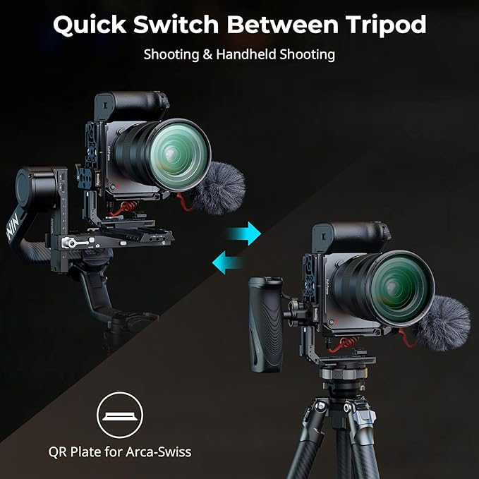 SMALLRIG Camera Cage Kit for Sony FX2, HawkLock Quick Release Cage with Top Handle, Wrist Strap and Cable Clamp for HDMI,Built in NATO Rail/QR Plate for Arca, Compatible with Original XLR Handle