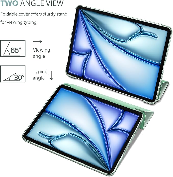 ProCase Smart Case for iPad Air 11-inch M4/M3/M2 &amp Air 10.9 5th/4th Gen | Hard Back Cover with Auto Sleep/Wake Slim Lightweight Case for iPad Air 11 2026/25/24 &amp 10.9 2022/2020-Aqua