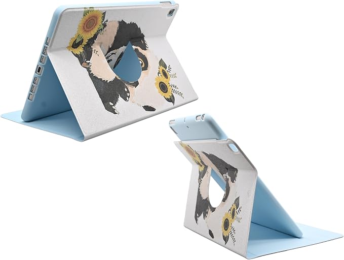 Case for iPad 9th / 8th / 7th Generation (2021/2020/2019) 10.2 Inch PU Leather Slim Folding Stand Shell Protective TPU Cover with Auto Wake/Sleep Sunflower African American Women