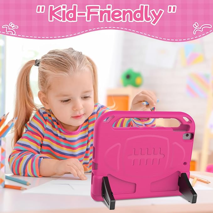 BMOUO Kids Case for iPad 9th/8th/7th Generation (iPad 10.2 Inch 2021/2020/2019) with Built-in Screen Protector Durable Shockproof Handle Stand iPad 9th 8th 7th Generation Case for Kids Black