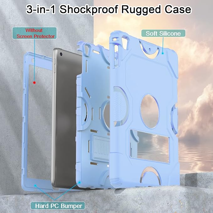 ZoneFoker Case for iPad 6th/5th Generation (9.7 Inch 2018/2017 Model) iPad Air 2 / 1st iPad Pro 9.7 Heavy Duty Shockproof Rugged Protective Case Alpine Green