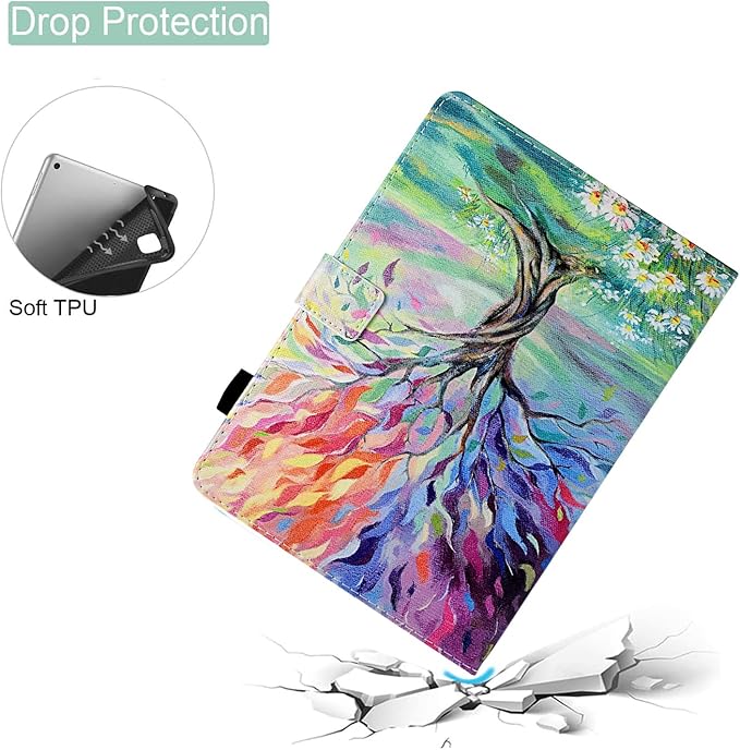Case for Fire HD 10 Tablet 9th/7th/5th Gen 2019/2017/2015Cute Cat | Slim Durable Foldable Stand PU Leather Pencil Holder Card Slot Auto Wake，Sleep
