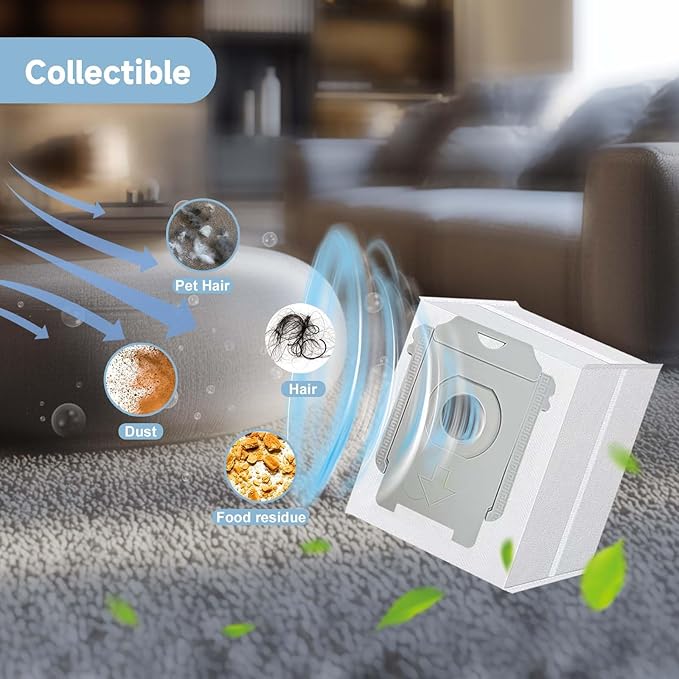 WAIKAS 18 Pack Vacuum Bags for iRobot Roomba i7 i7+ i8 i8+ i3 i3+ i4 i4+ i5 i5+ i6 i6+ j5 j5+ j6 j6+ j7 j7+ j8 j8+ j9 j9+ s9 Plus, 100 400 500 700 Series, All Clean Base Automatic Dirt Disposal Bags