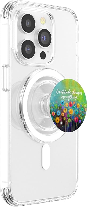 Gratitude Changes Everything Colorful Artistic Flowers PopSockets Adhesive PopGrip