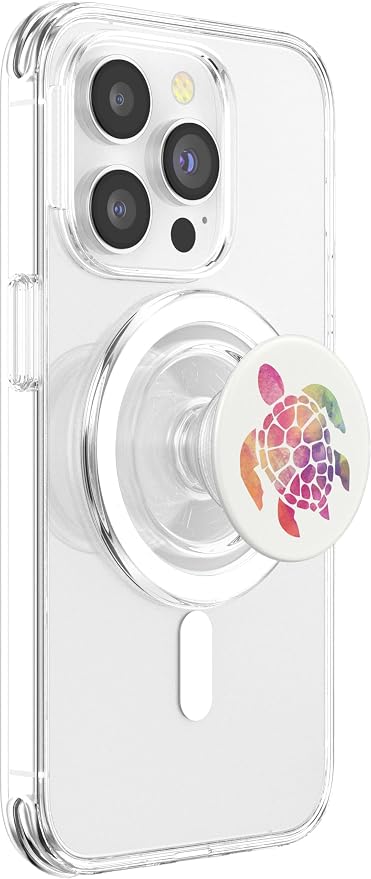 Super Cute Sea Turtle Watercolor Pattern Design on White PopSockets Adhesive PopGrip