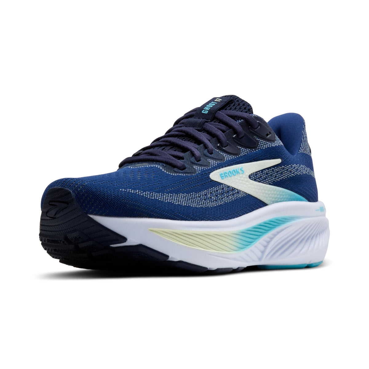 Brooks Women’s Ghost 17 Neutral Running Shoe - Navy/Green/Turquoise - 9.5 Medium