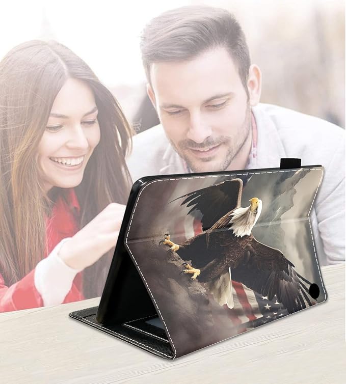 Case for Amazon Kindle Fire HD 8/Fire HD 8 Plus Tablet (12th/10th Generation 2024/2022/2020 Release) Slim PU Leather Cover with Card Slot &amp Auto Wake/Sleep African American Women