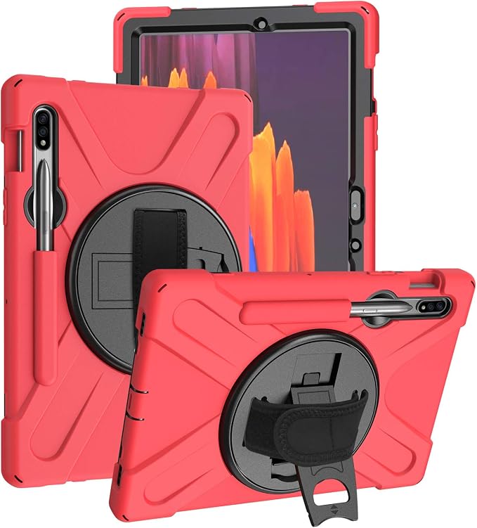 KIQ Shield Series for Samsung Galaxy Tab S7 FE Case Galaxy Tab S8 Plus Case Heavy Duty Shockproof Case w/S Pen Holder for Samsung Tab S7 fe 5G case 12.4 Inch 2020 SM T970 X800 T730 - Black