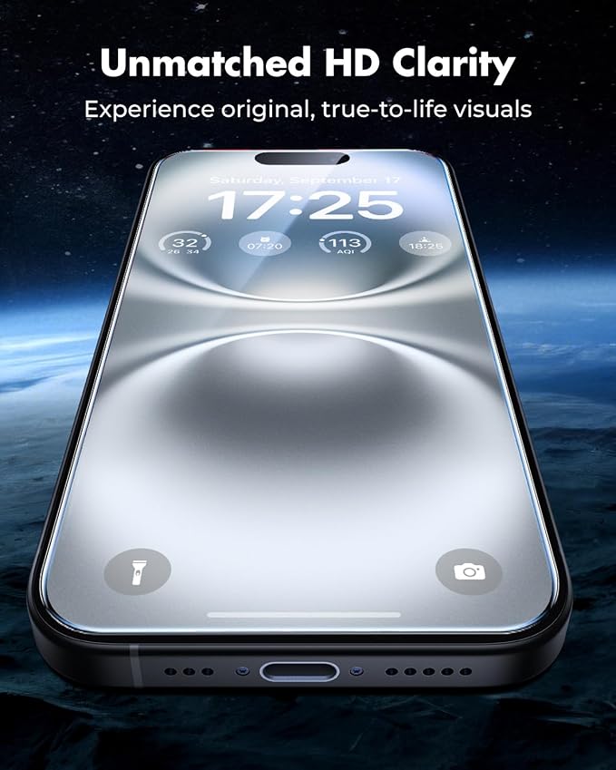 UNBREAKcable iPhone 15 Screen Protector 3-Pack Upgraded Dual-Tempered Glass + 3 Camera Lens Protectors Military-Grade 9H Hardness HD Clarity Anti-Fingerprint Case Friendly 6.1 Inch | Upgraded Du