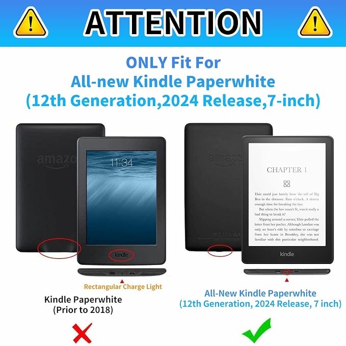 Case for All-New Kindle Paperwhite 12th Generation 7 inch 2024 &amp Kindle Colorsoft Signature Edition 2024 Lightweight Protective PU Leather Smart Stand Cover with Auto Wake Sleep - a Beautiful Gala