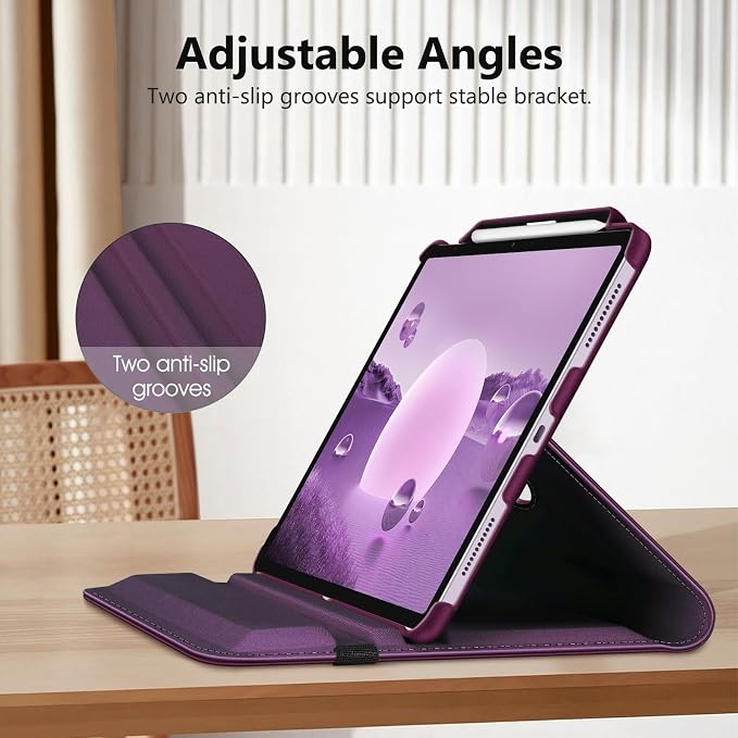 Fintie Rotating Case for iPad Air 13-inch M4/M3/M2 (2026/2025/2024) | 360° Swivel Stand Landscape &amp Portrait Viewing Shockproof Protective Cover Pencil Holder Auto Sleep/Wake Black