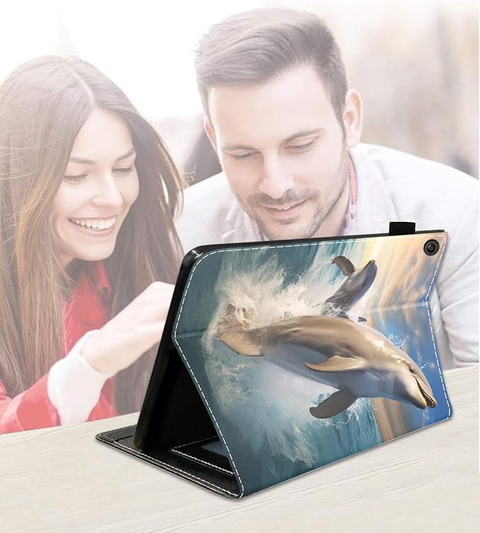 Case for Amazon Fire HD 10 Tablet (9th/7th Generation 2019/2017 Release) Slim PU Leather Cover with Card Slot &amp Auto Wake/Sleep for Fire 10.1 Tablet African American Girl