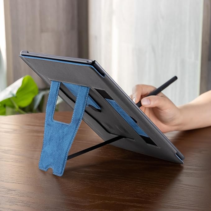 CoBak Stand Case for Remarkable 2 Paper Tablet 2020 10.3 with Hand Strap | Lightweight and Hard Back Shell Protective Book Folio Cover with 2 Kickstand Stand Angles and Pen Holder Features Black