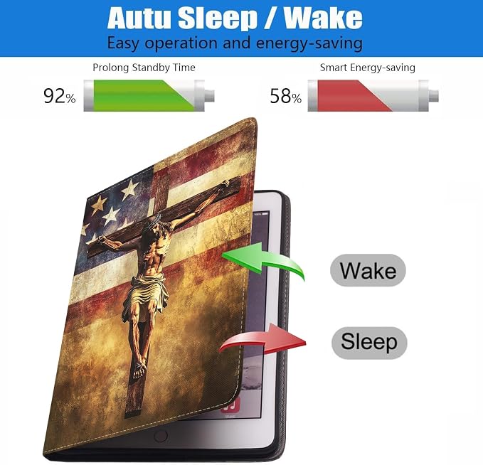 Case for iPad 6th/5th Generation (2018 2017 Model 9.7 Inch) iPad Air 2/Air 1 (9.7 Inch) Slim PU Leather Stand Folio Cover with Auto Wake Sleep African Woman Wolf