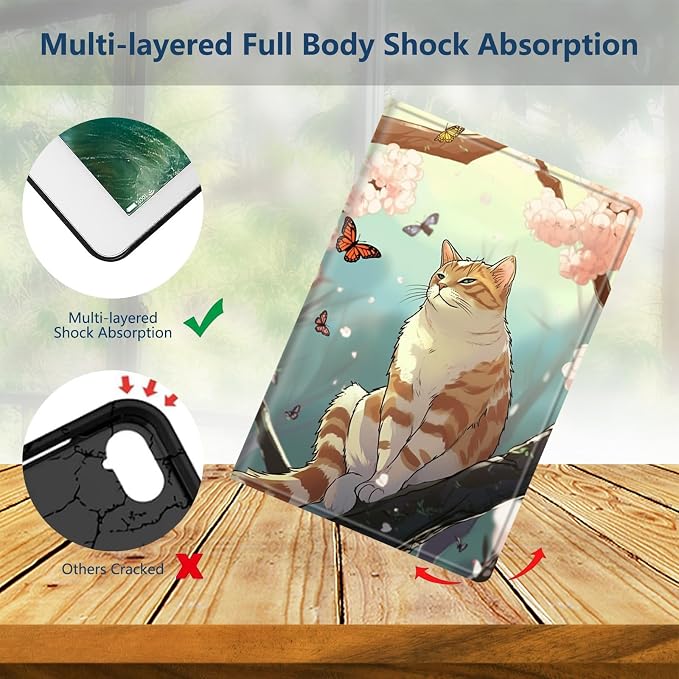 Slim Case for Amazon Kindle Fire Max 11 Case (13th Generation 2023 Release) 11 PU Leather Folio Stand Adjustable Smart Cover with Auto Wake/Sleep for Kindle Fire 11 TabletArt Black Cat Tree